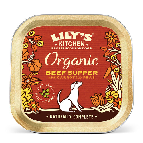 Lily's Kitchen Wet Dog Food Tray - Organic Beef Supper - 150g