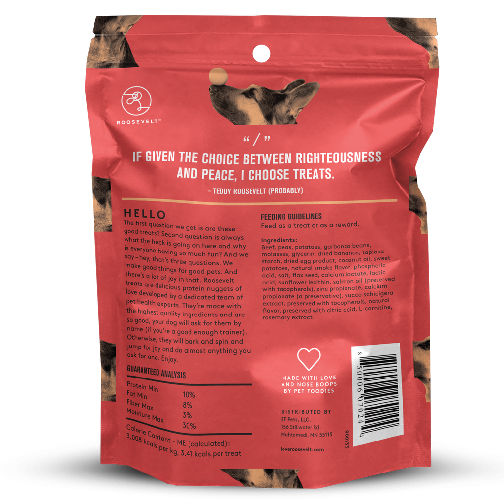 Roosevelt Soft & Chewy Dog Treats Beef Recipe