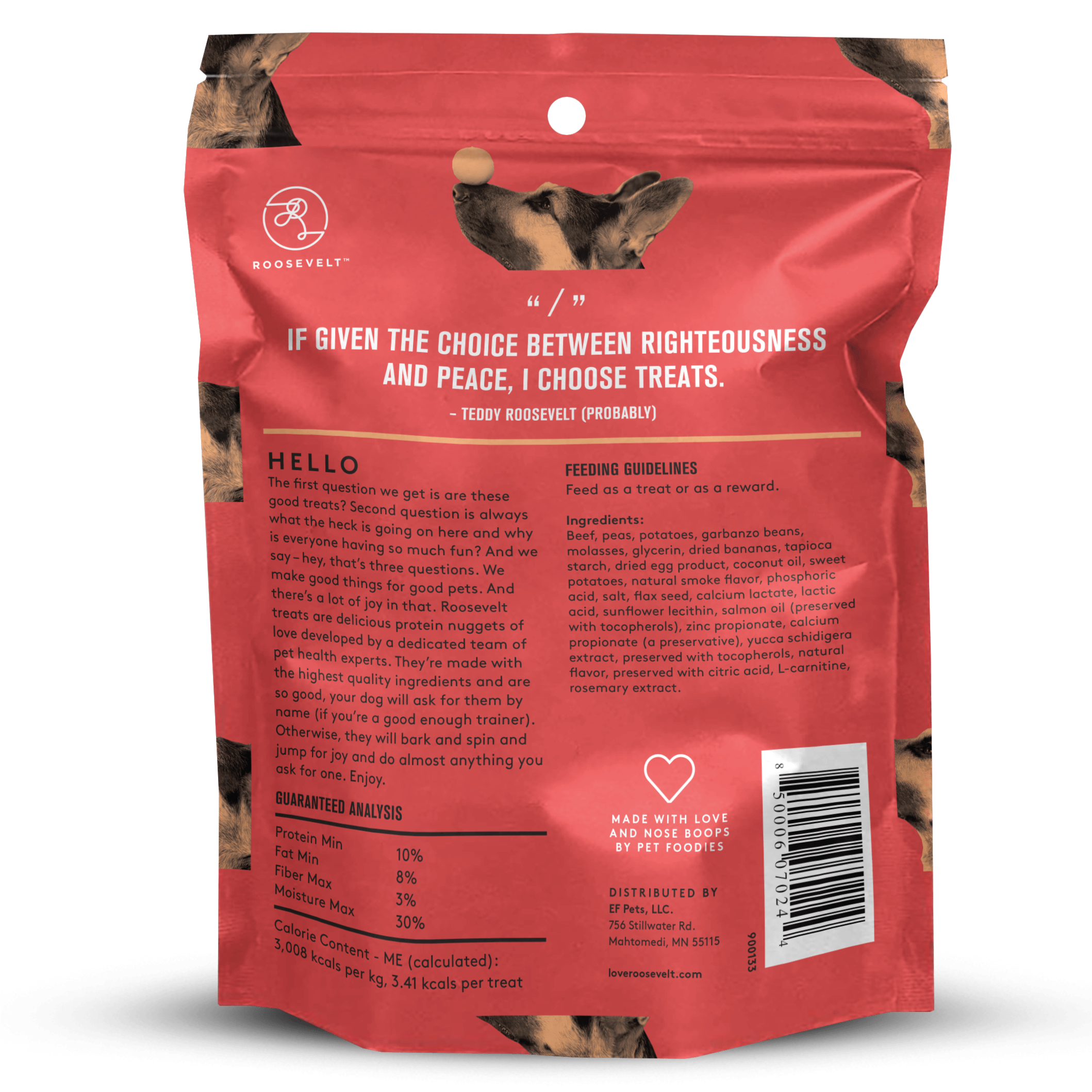 Roosevelt Soft & Chewy Dog Treats Beef Recipe