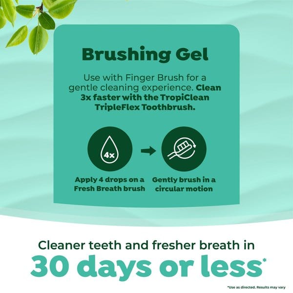 TropiClean Fresh Breath Oral Care Plaque & Tartar Remover Small/Medium Dog Toothbrush Kit